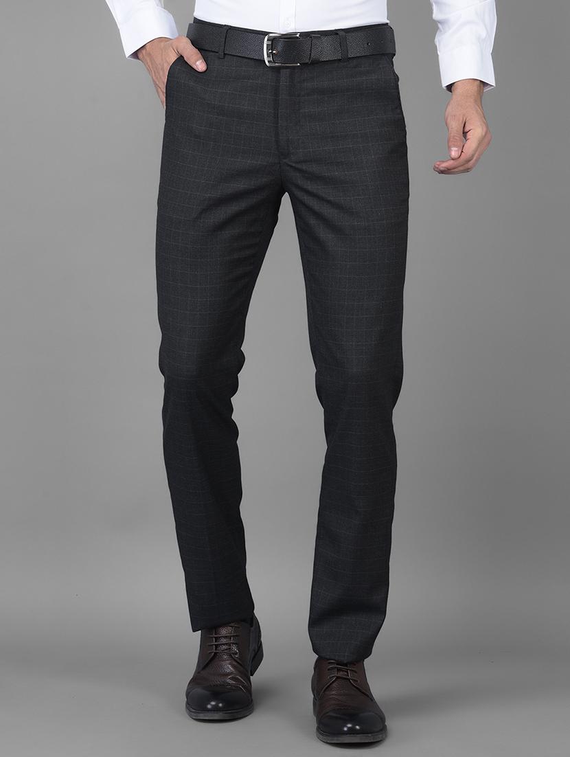 charcoal-grey checkered formal trouser - 18434978 - Zoom Image - 0
