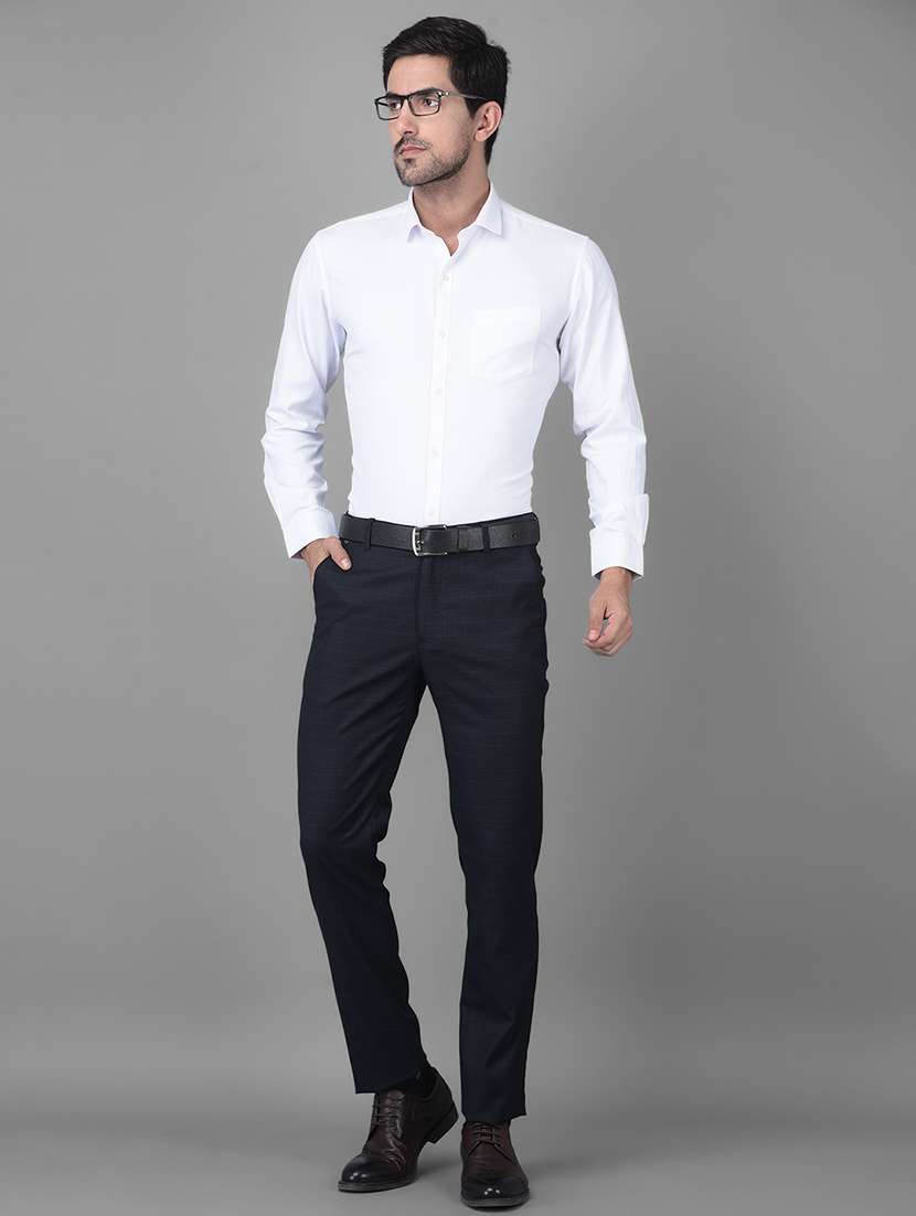 navy blue checkered formal trouser - 18434980 -  Standard Image - 3