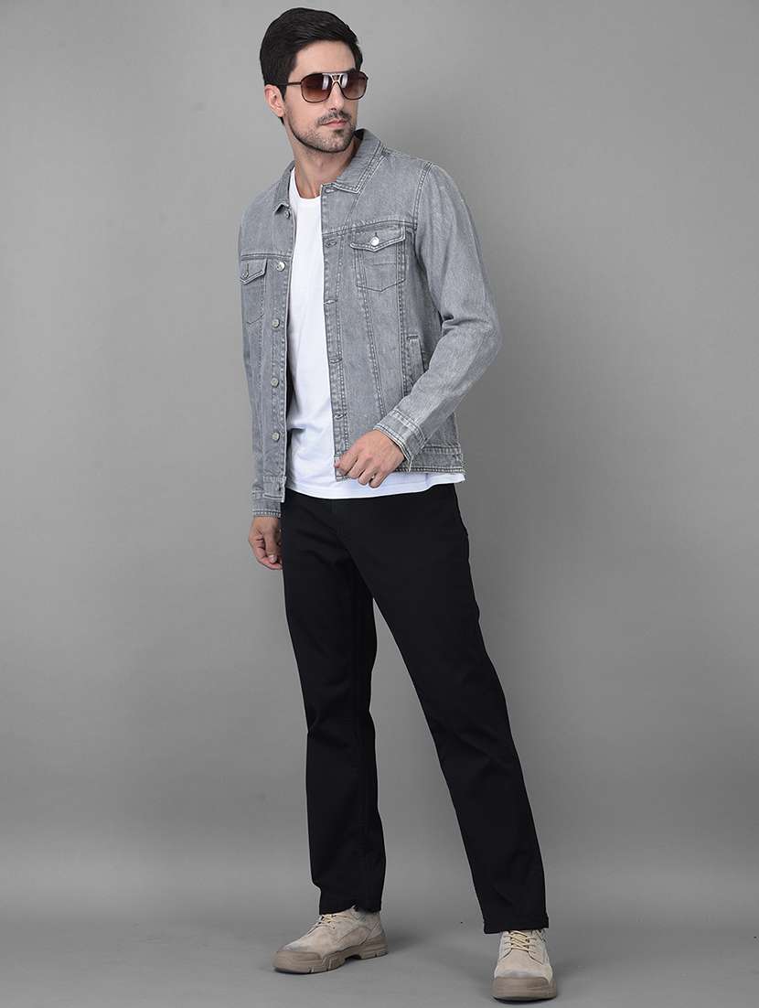 grey light-washed denim jacket - 18434983 - Standard Image - 3