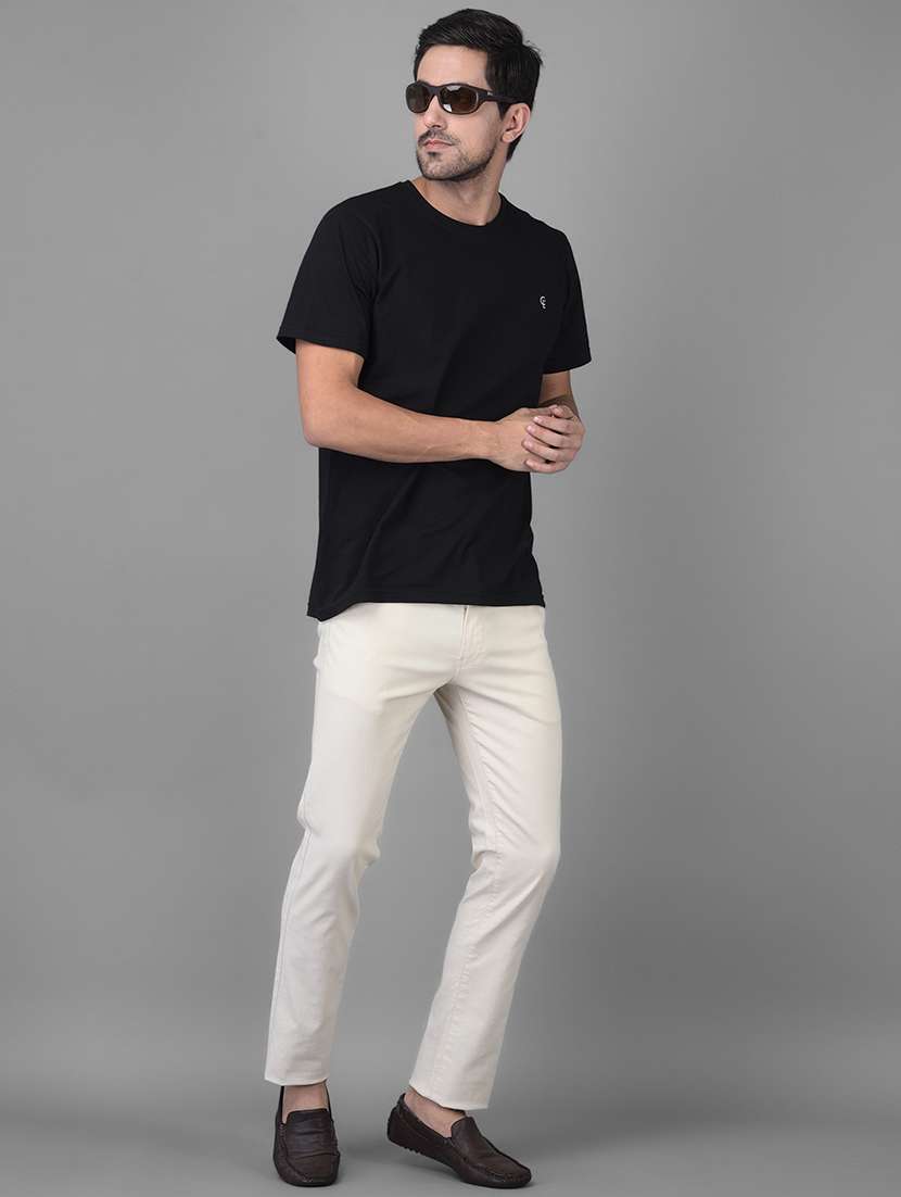 beige solid casual trouser - 18435000 -  Standard Image - 3