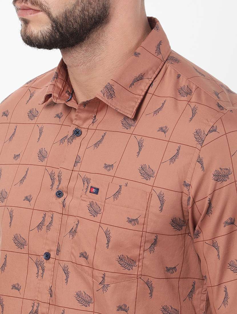 mens leaf print casual shirt - 18435008 -  Standard Image - 5
