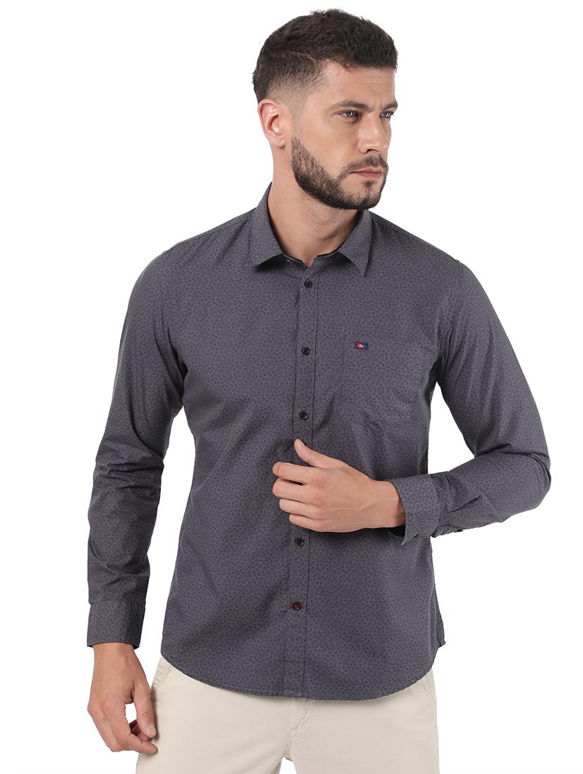 mens micro print casual shirt - 18435115 - Zoom Image - 0