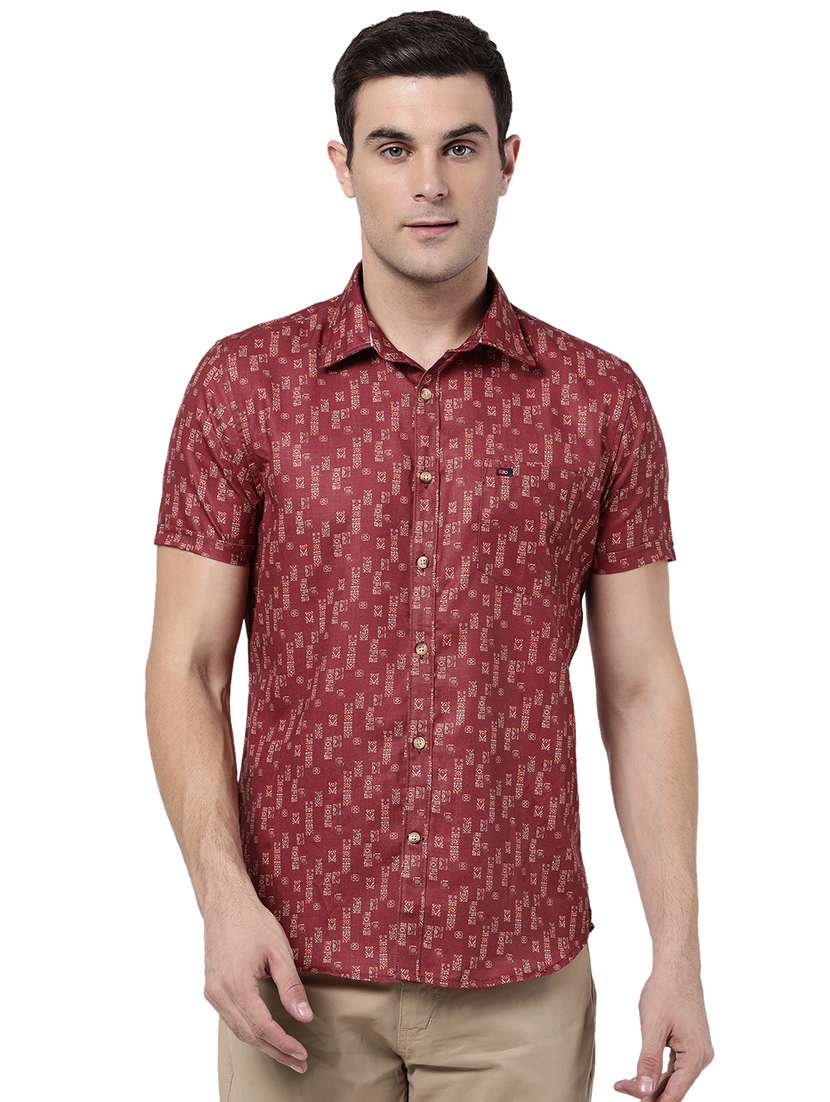 mens geometric casual shirt