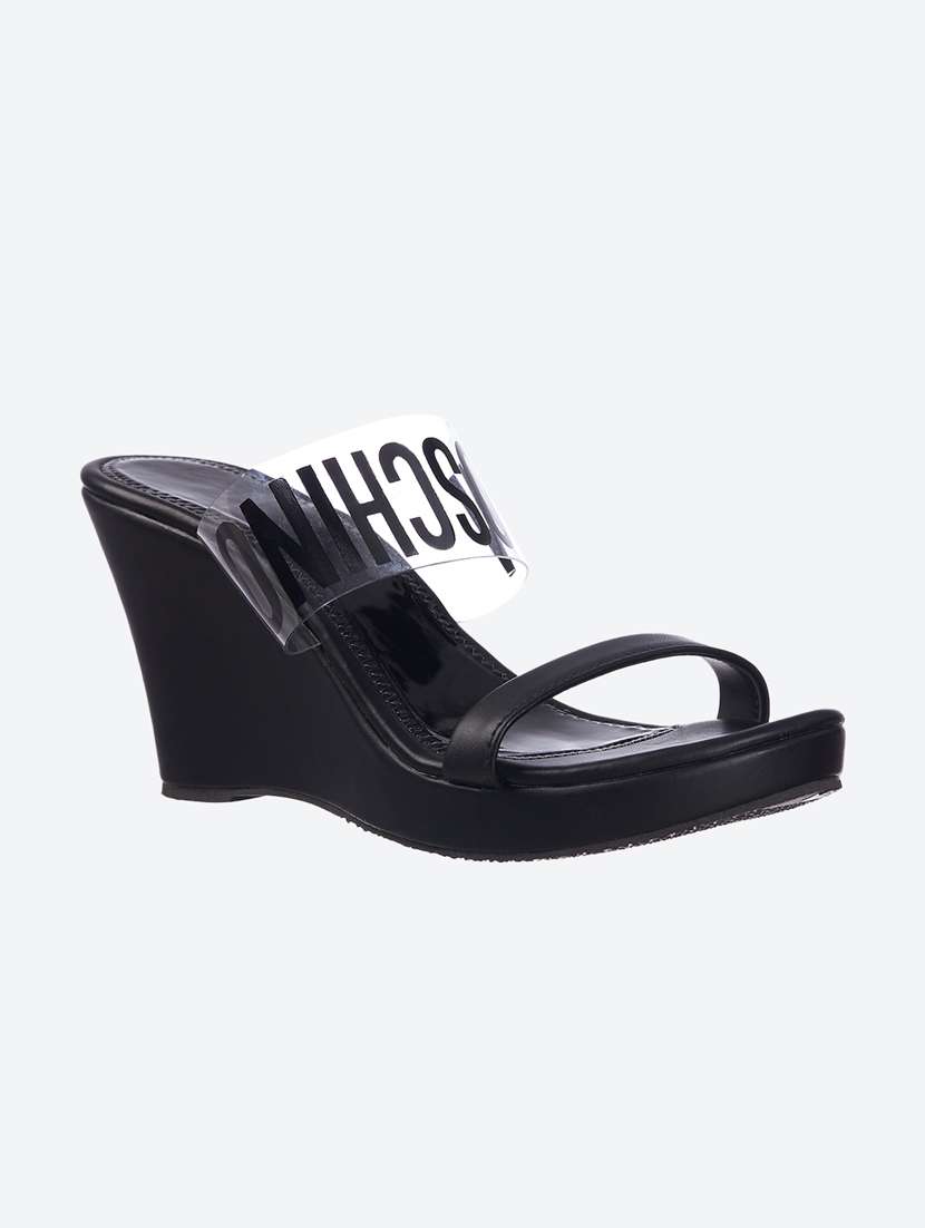 black slip on wedge