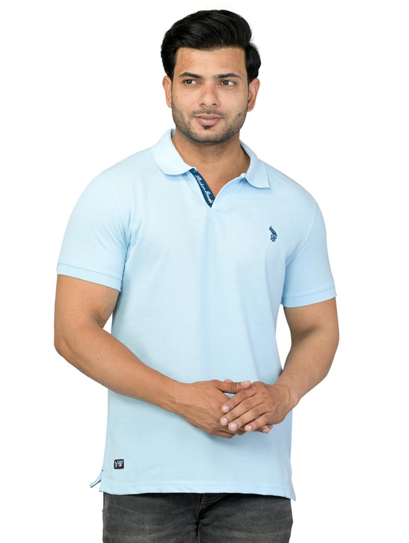 light blue solid polo t-shirt