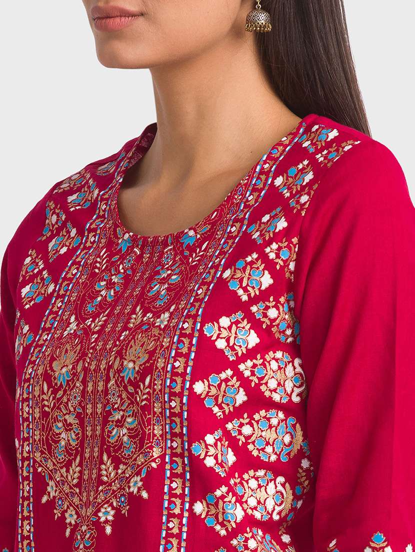 women's straight kurta - 18436274 - Standard Image - 5