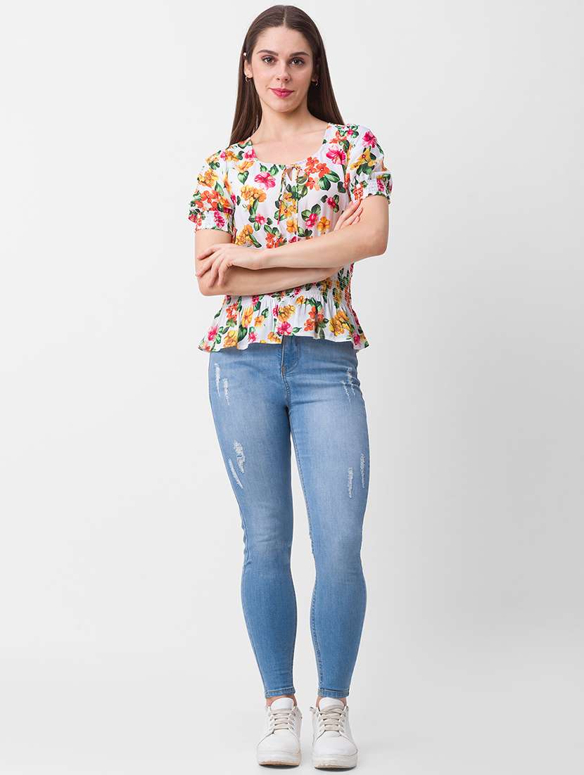 women's peplum tie-up neck top - 18436282 - Standard Image - 3