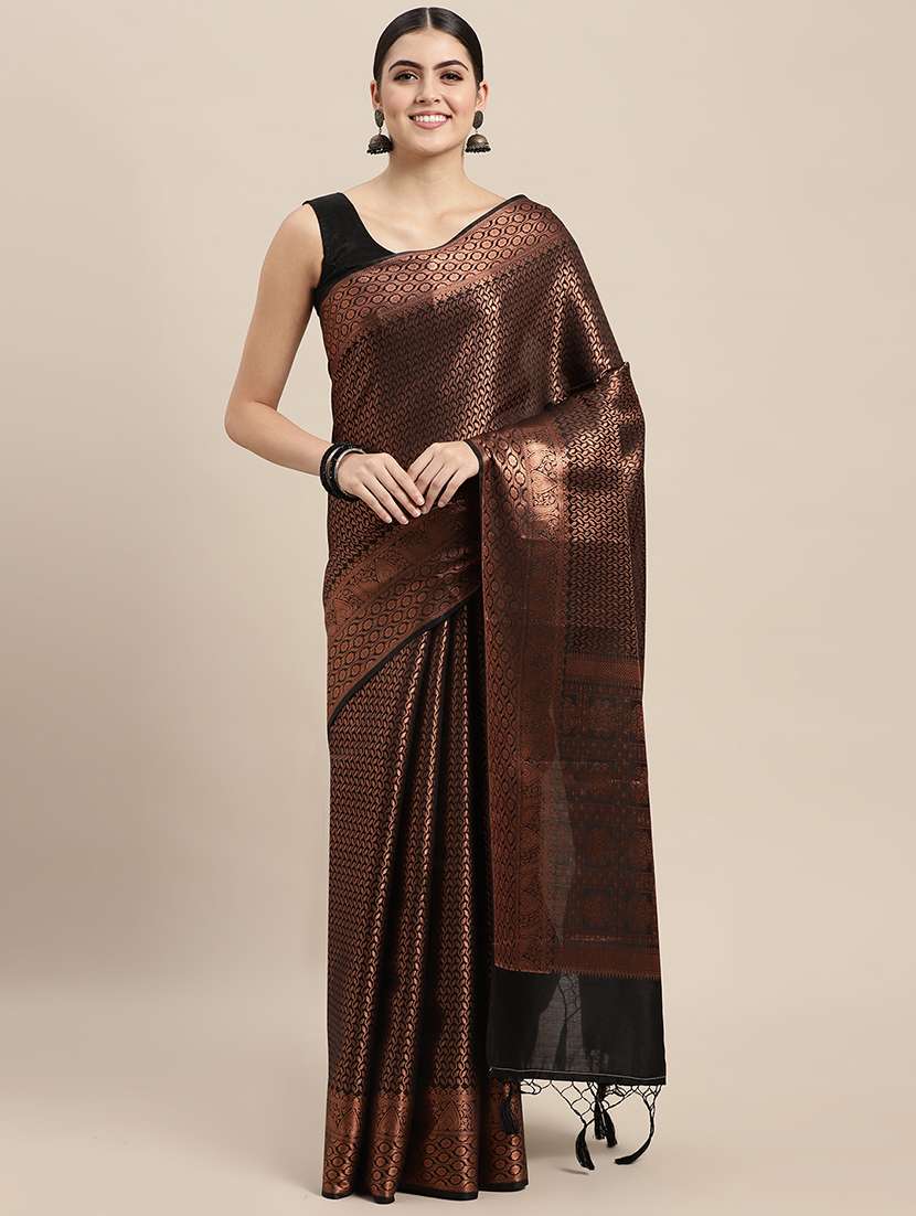 zari work woven saree with blouse - 18436715 -  Zoom Image - 0