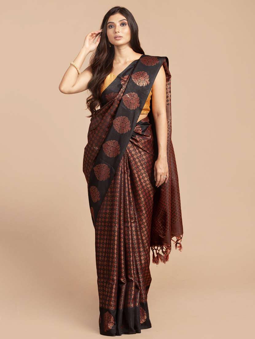 self design zari work woven saree
