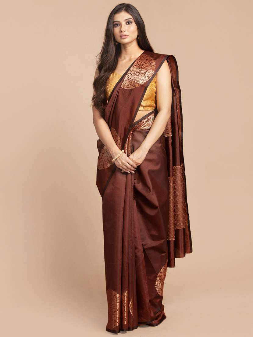 self design zari work woven saree - 18436786 - Zoom Image - 0