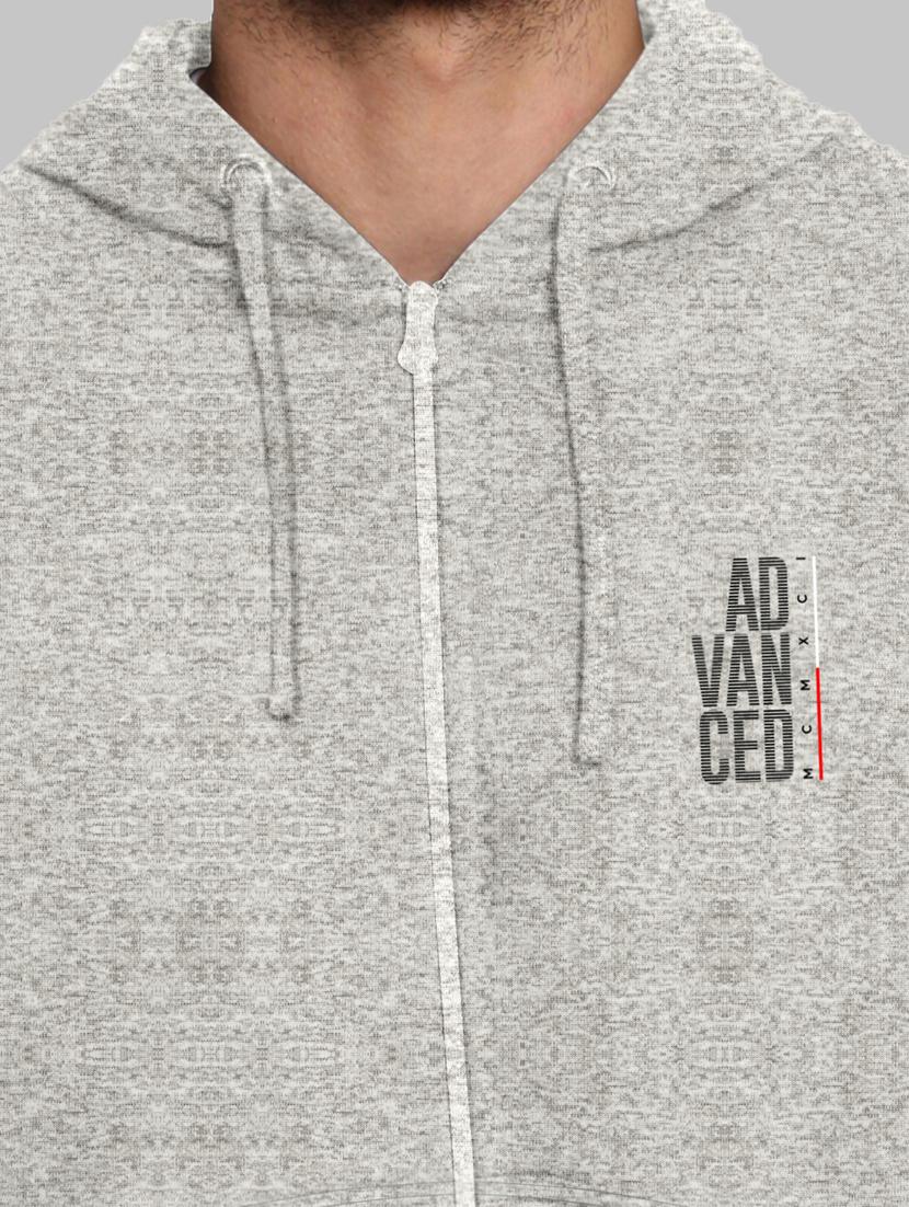 grey chest-printed hooded sweatshirt - 18437068 - Standard Image - 3