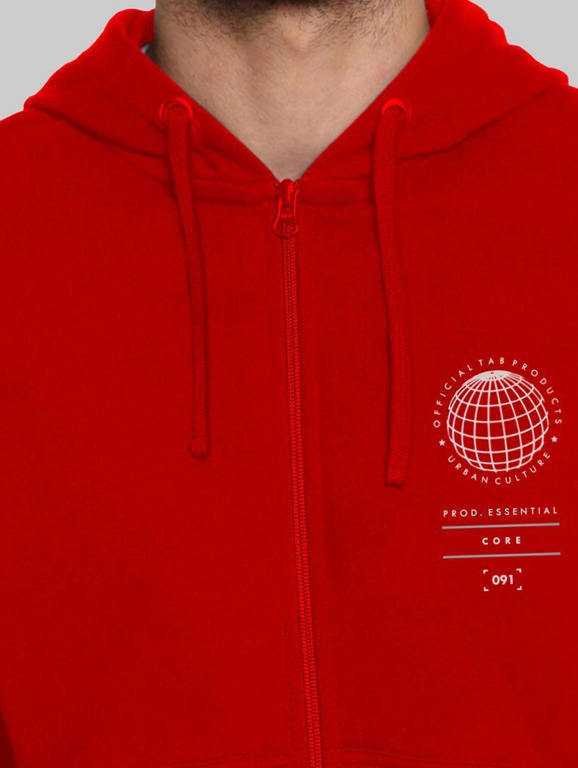 red chest-printed hooded sweatshirt - 18437071 - Standard Image - 3