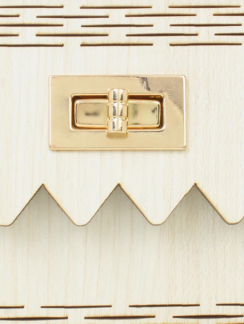 cream wood regular clutch - 18437086 - Standard Image - 3