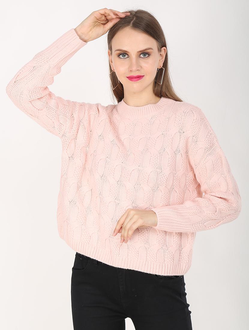 crew neck self design pullover - 18437535 -  Zoom Image - 0
