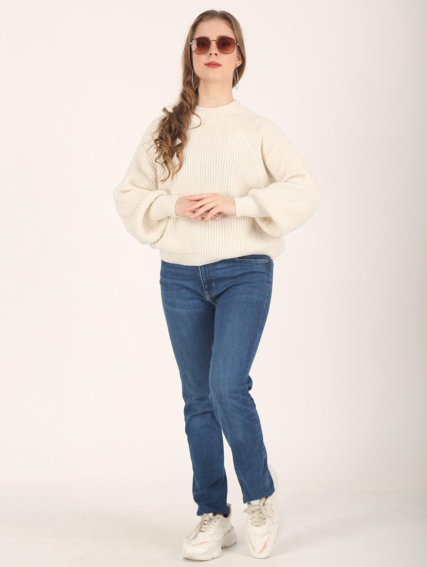 crew neck solid boxy pullover - 18437543 - Standard Image - 3