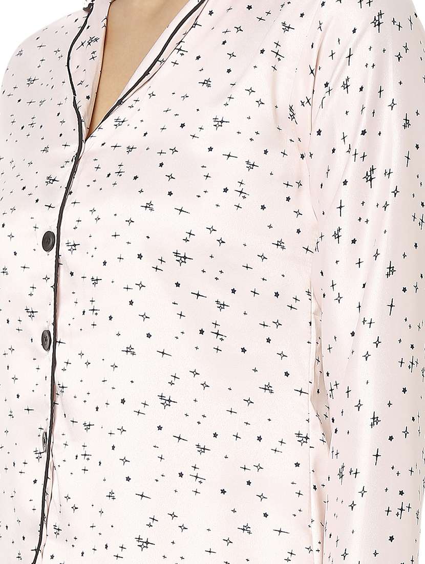 long sleeved printed nightwear set - 18437608 -  Standard Image - 3