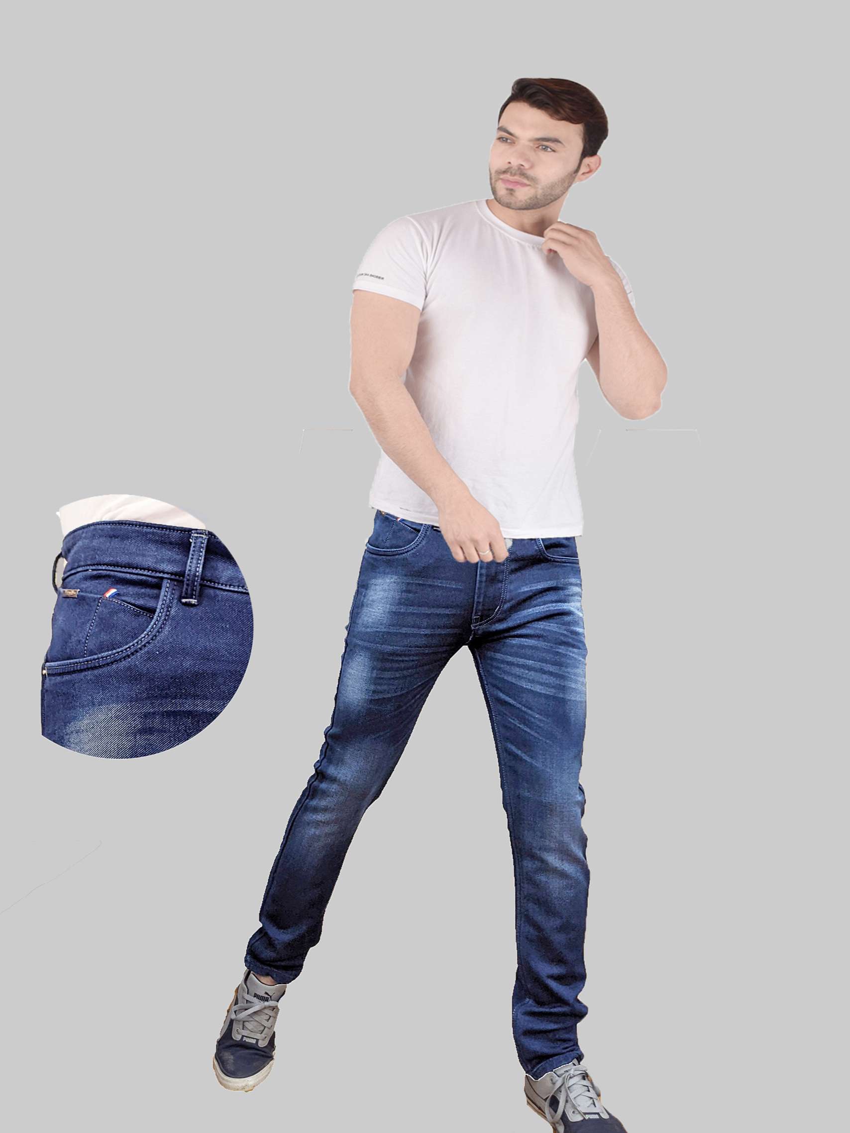 mens slim fit plain jeans - 18437703 -  Standard Image - 3