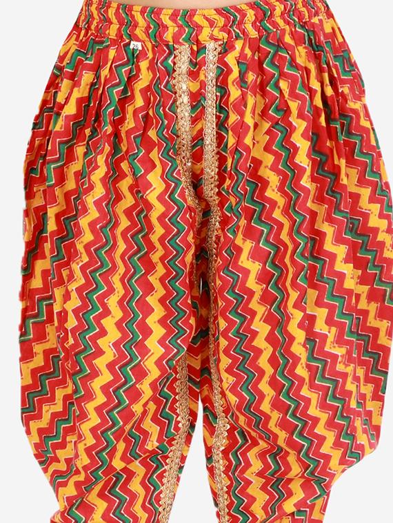 red printed patiyala suit set - 18438490 - Standard Image - 3