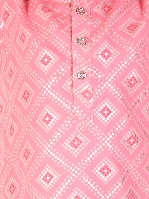 boys pink printed kurta pajama set  - 18438512 -  Standard Image - 3