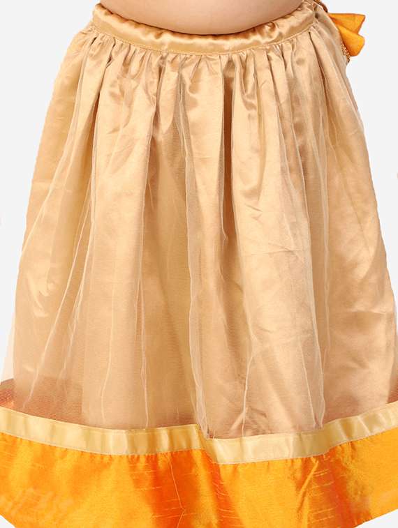 girls yellow applique work lehnga choli set  - 18438539 -  Standard Image - 3