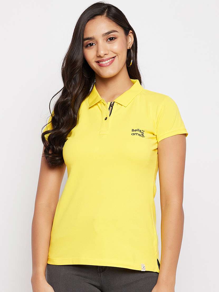 polo neck solid tee  - 18438590 -  Zoom Image - 0