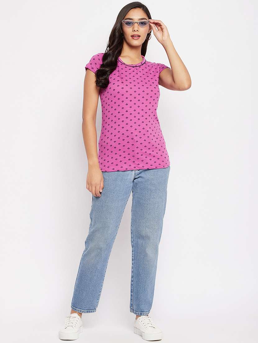 round neck printed tee - 18438596 - Standard Image - 3