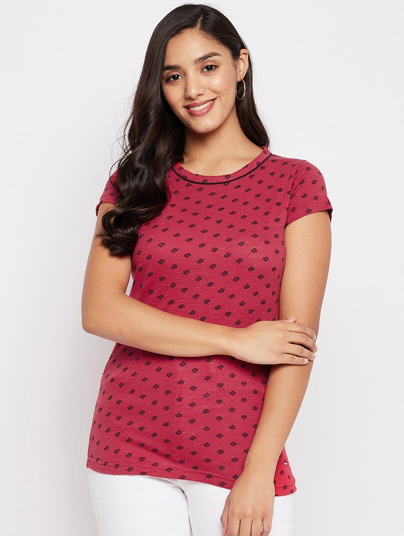 round neck printed tee - 18438597 - Zoom Image - 0