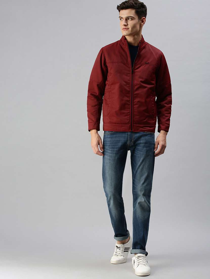 maroon solid reversible casual jacket - 18438944 -  Standard Image - 3