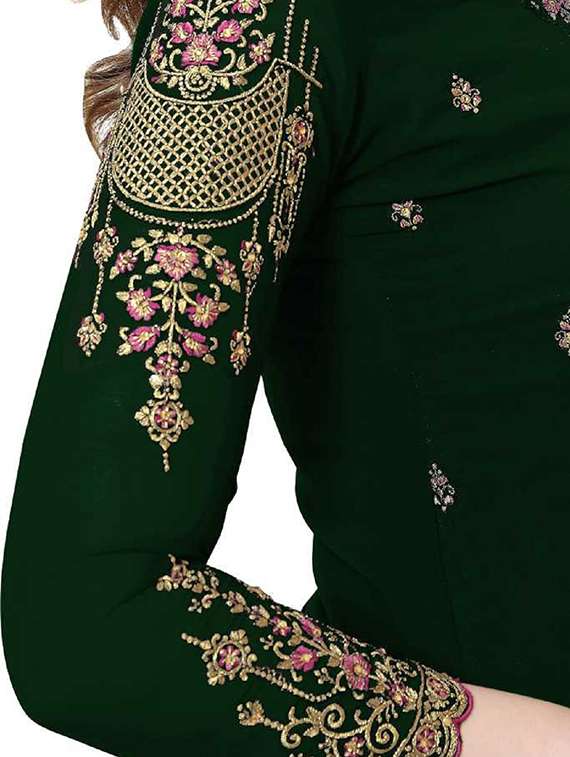 embroidered semi-stitched suit set  - 18439000 -  Standard Image - 3