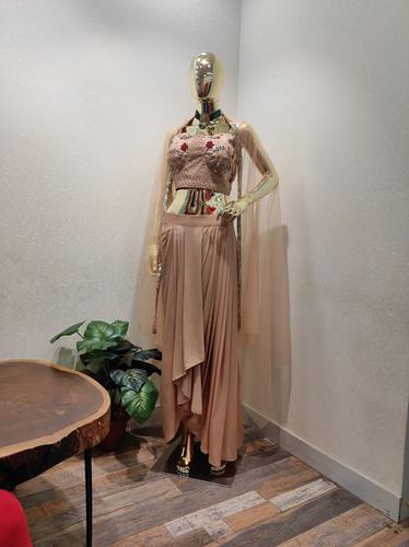 drape skirt with handcrafted blouse paired  - 18439006 -  Standard Image - 0