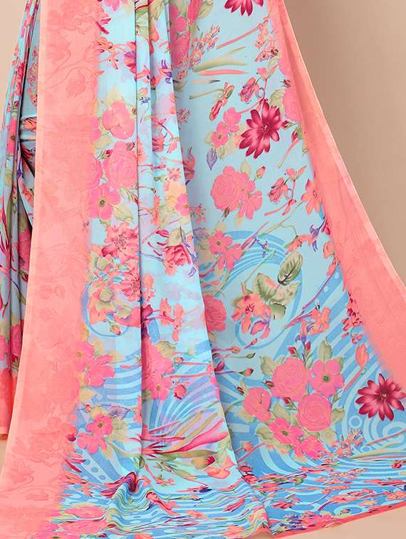 floral print saree - 18439720 -  Standard Image - 3