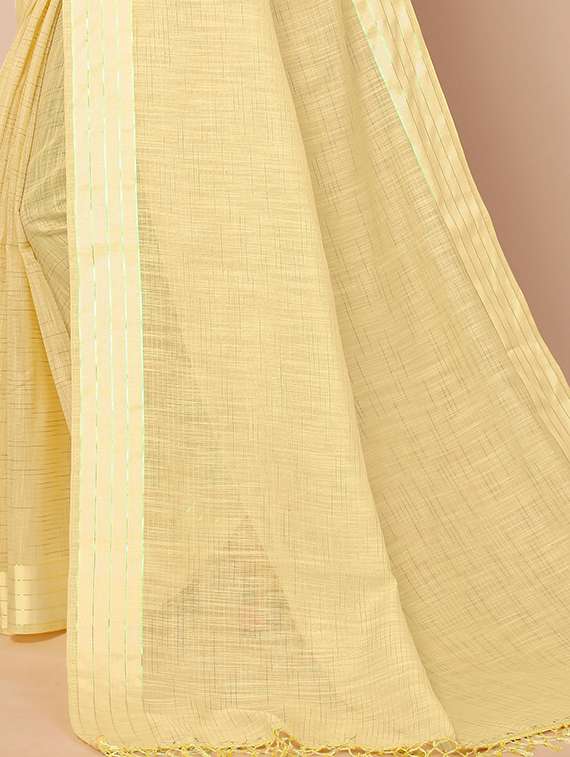 women's bordered yellow colored saree with blouse - 18439730 -  Standard Image - 3