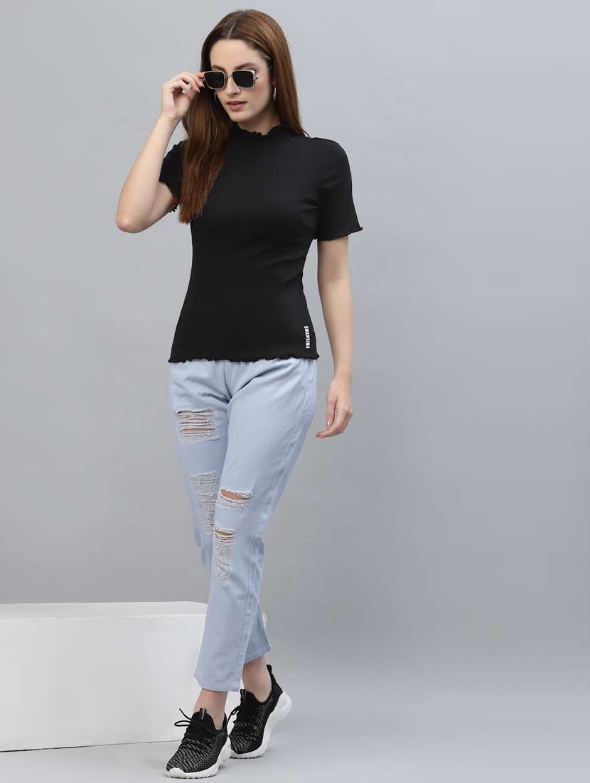 short sleeved solid regular top - 18439822 -  Standard Image - 3