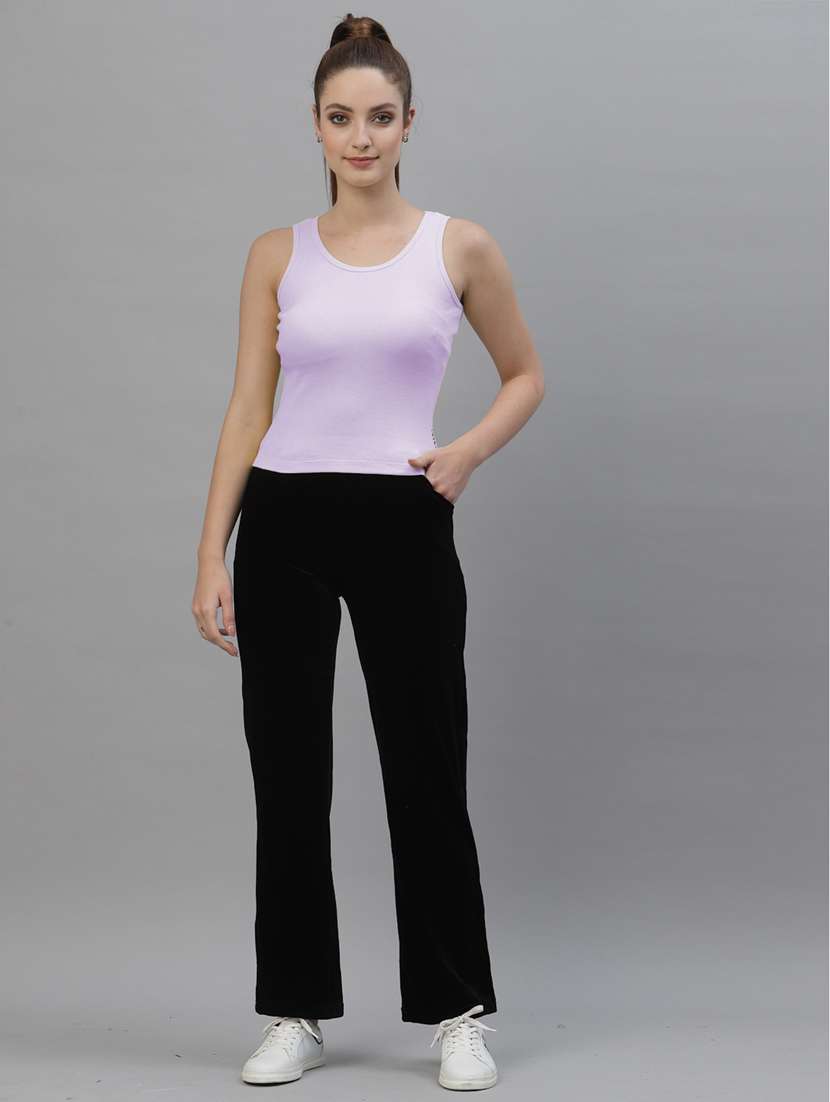 women's crop round neck top - 18439835 - Standard Image - 3