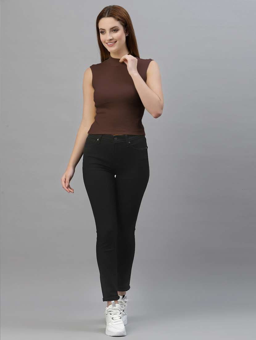 women's solid mock neck top - 18439854 - Standard Image - 3