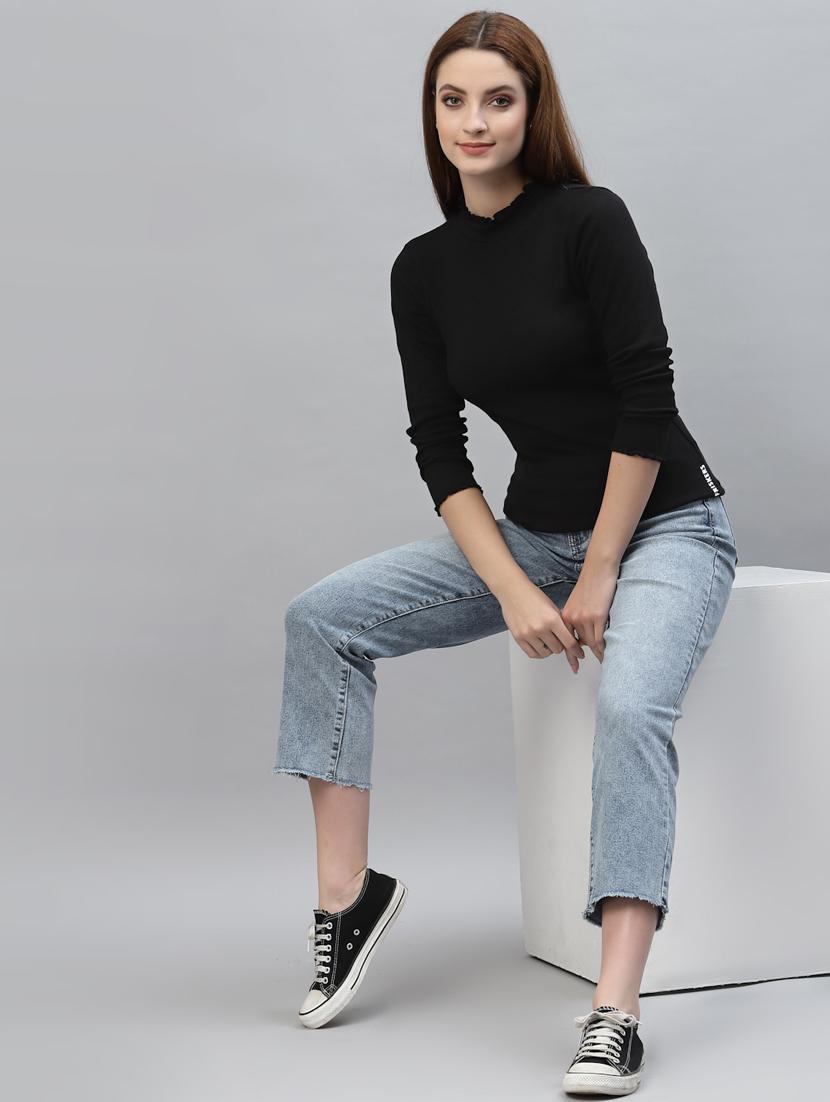 women's straight turtle neck top - 18439855 - Standard Image - 3