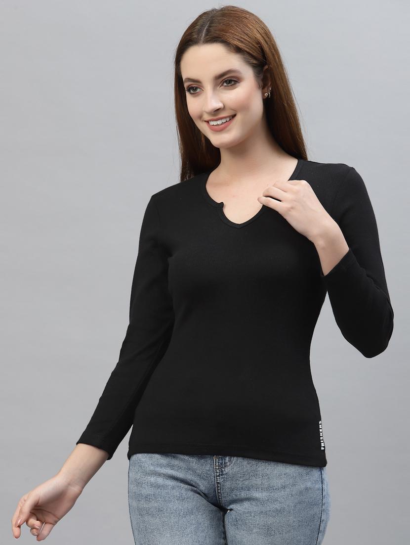women's straight notch neck top - 18439867 - Zoom Image - 0