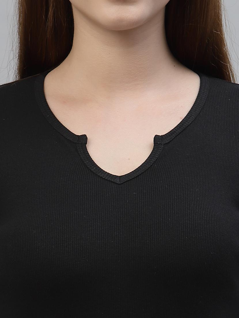 women's straight notch neck top - 18439867 - Standard Image - 5