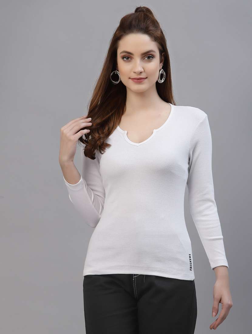 women's straight v neck top - 18439868 - Zoom Image - 0