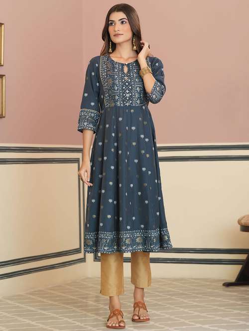 women's flared kurta - 18439916 -  Standard Image - 0