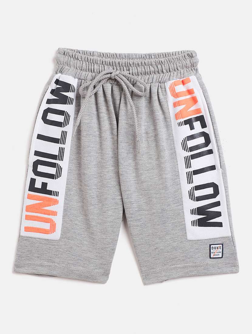 girls grey printed shorts