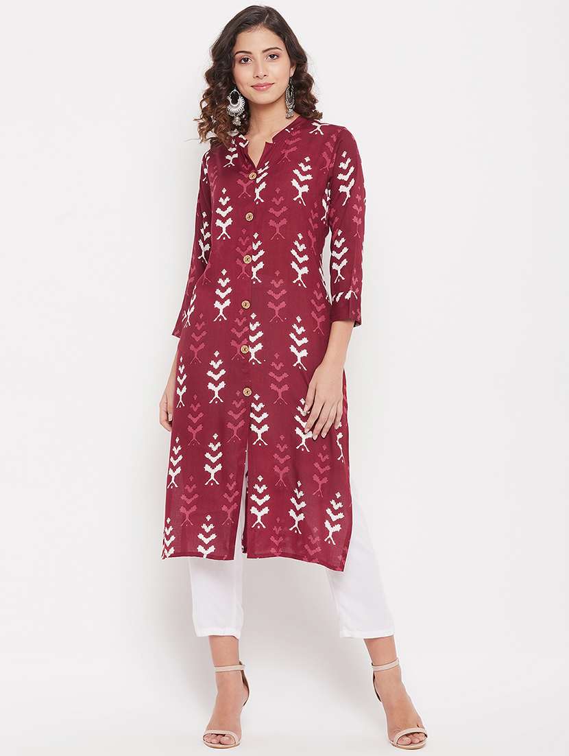 printed straight kurta