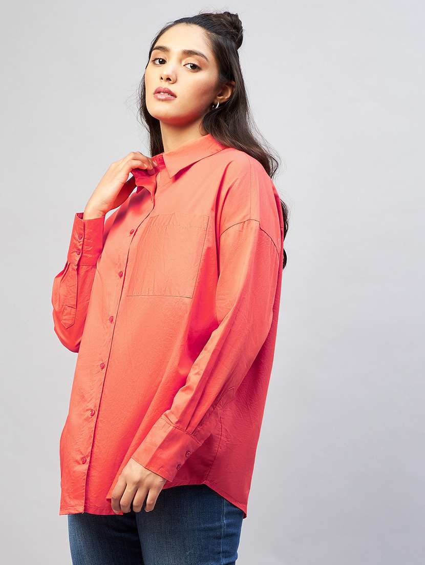 long sleeved solid regular shirt