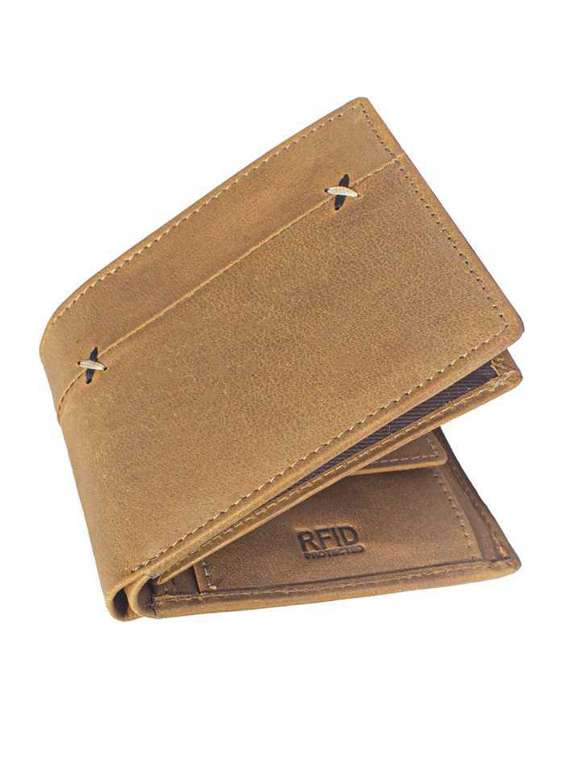 brown genuine leather wallet