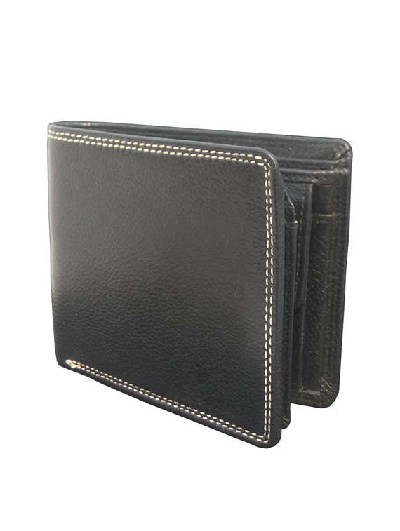 black genuine leather wallet