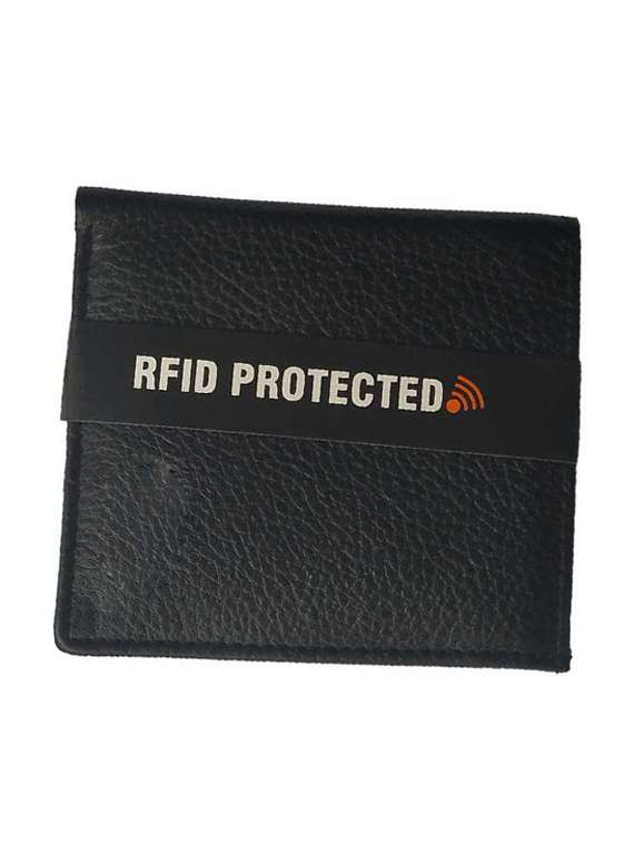 black genuine leather wallet