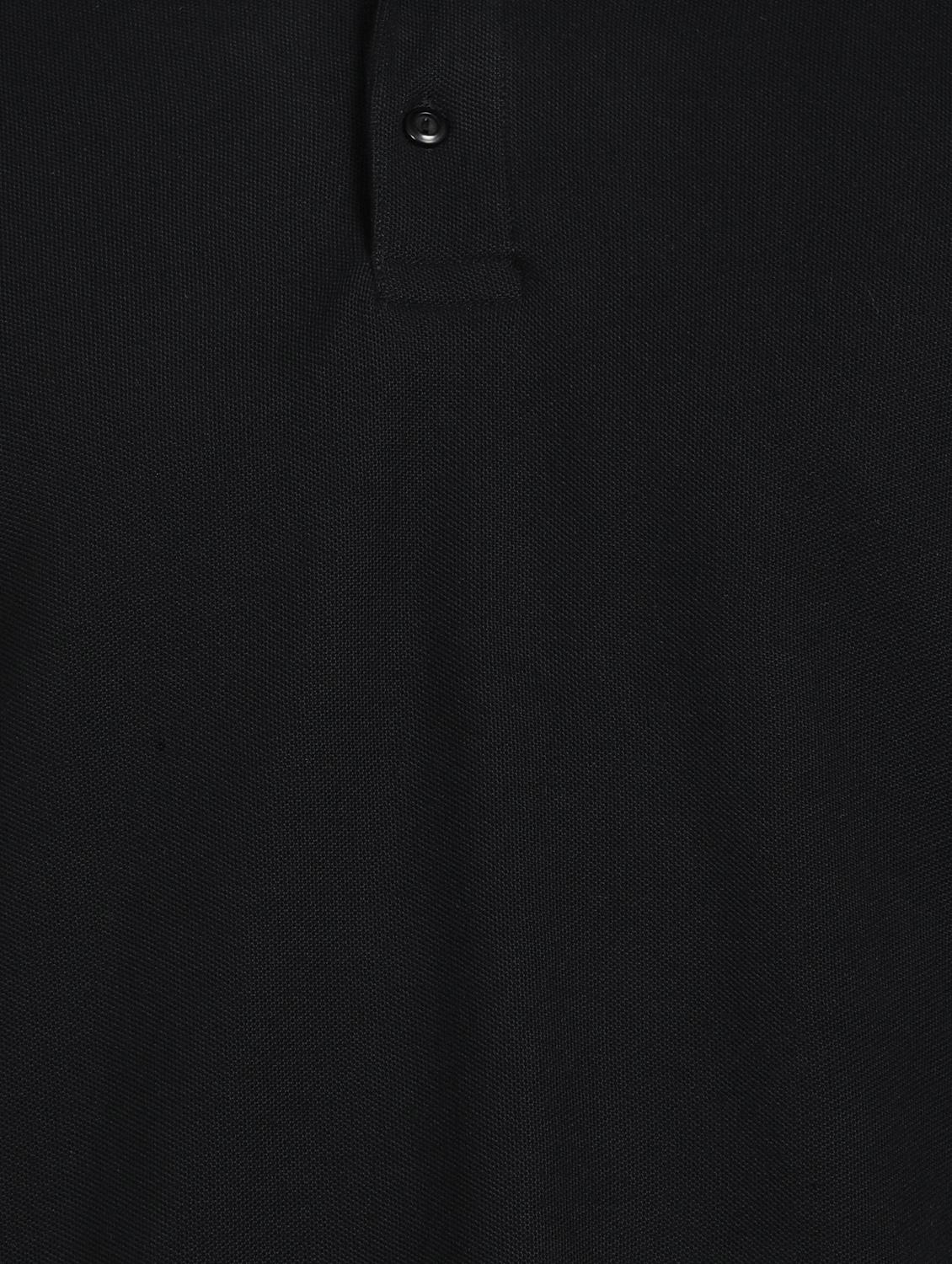 black solid polo t-shirt - 18440316 - Standard Image - 5