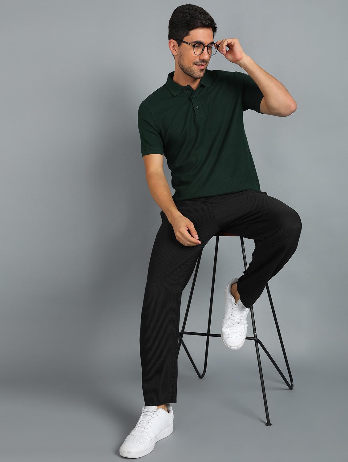 green solid polo t-shirt - 18440318 - Standard Image - 3