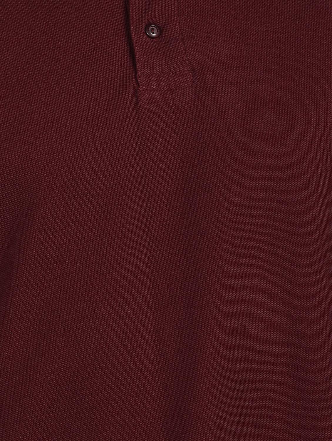 maroon solid polo t-shirt - 18440319 - Standard Image - 5