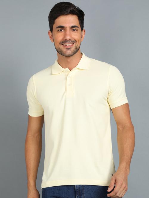 light yellow solid polo t-shirt - 18440320 - Standard Image - 0